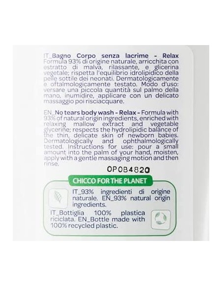 chicco baby moments bagno corpo senza lacrime - 500ml - relax - con malva: tuttocasashop.it: igiene e cura della persona