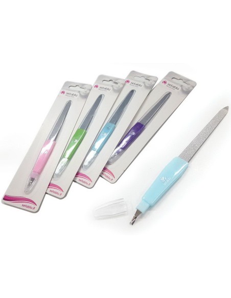 setablu lima per unghie in metallo con leva cuticole - colori assortiti: tuttocasashop.it: igiene e cura della persona