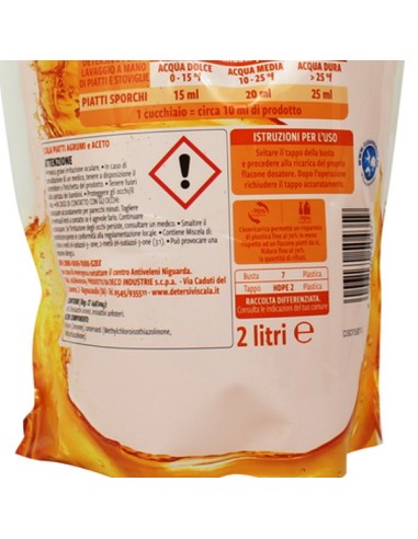 scala detersivo liquido per piatti a mano - ecoricarica da 2 litri - agrumi: tuttocasashop.it: pulizia e cura della casa