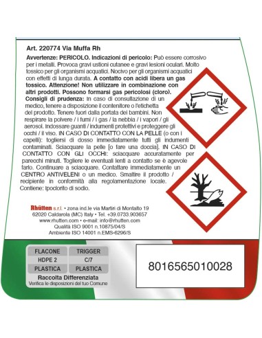 rhutten via muffa - spray maxi formato 750ml - antimuffa igienizzante: tuttocasashop.it: pulizia e cura della casa
