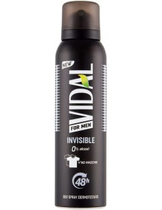 vidal deodorante spray - 150ml - for men invisible 48h 0% alcool no macchie: tuttocasashop.it: igiene e cura della persona