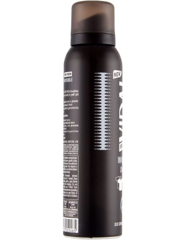 vidal deodorante spray - 150ml - for men invisible 48h 0% alcool no macchie: tuttocasashop.it: igiene e cura della persona