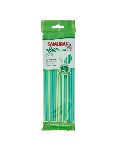 samurai cannucce con snodo - 40 pezzi - bio - biodegradabile e compostabile: tuttocasashop.it: carta & monouso