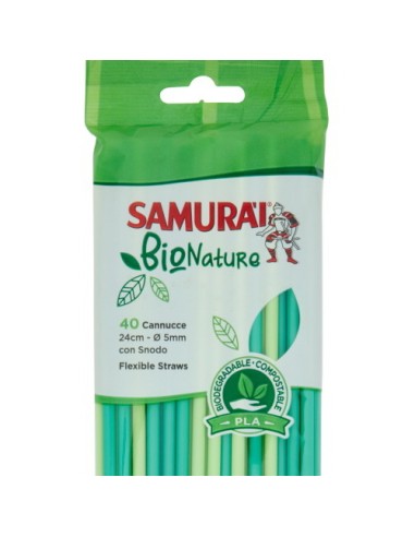 samurai cannucce con snodo - 40 pezzi - bio - biodegradabile e compostabile: tuttocasashop.it: carta & monouso