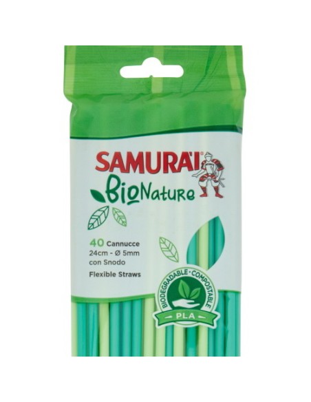 samurai cannucce con snodo - 40 pezzi - bio - biodegradabile e compostabile: tuttocasashop.it: carta & monouso