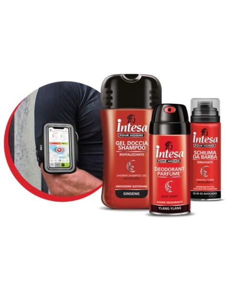 intesa pour homme: doccia 250ml + deo 150ml + schiuma barba 50ml + fascia: tuttocasashop.it: igiene e cura della persona