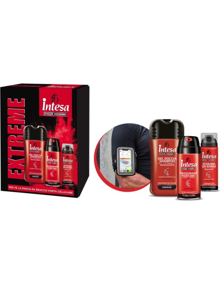 intesa pour homme: doccia 250ml + deo 150ml + schiuma barba 50ml + fascia: tuttocasashop.it: igiene e cura della persona