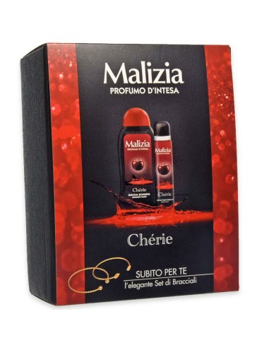malizia cherie - docciaschiuma 300ml + deo spray 100ml + set bracciali: tuttocasashop.it: igiene e cura della persona