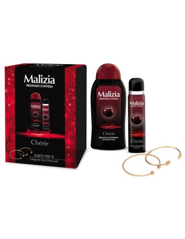 malizia cherie - docciaschiuma 300ml + deo spray 100ml + set bracciali: tuttocasashop.it: igiene e cura della persona