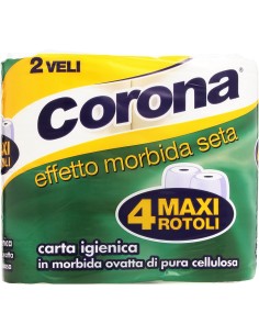 corona carta igienica doppio velo - 4 maxi rotoli: tuttocasashop.it: carta & monouso