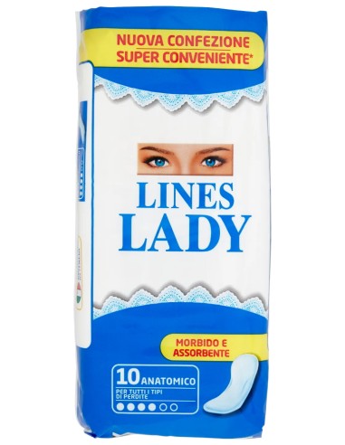 lines lady assorbenti ingienici anatomici - 10 pezzi: tuttocasashop.it: igiene e cura della persona