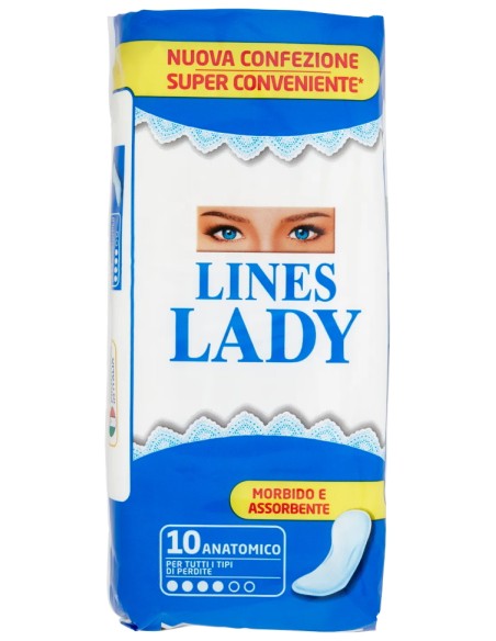 lines lady assorbenti ingienici anatomici - 10 pezzi: tuttocasashop.it: igiene e cura della persona