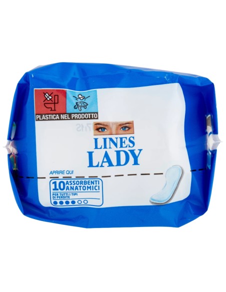 lines lady assorbenti ingienici anatomici - 10 pezzi: tuttocasashop.it: igiene e cura della persona