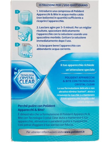 polident 30 compresse effervescenti - per la pulizia di apparecchi & bite: tuttocasashop.it: igiene e cura della persona