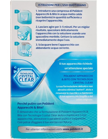 polident 30 compresse effervescenti - per la pulizia di apparecchi & bite: tuttocasashop.it: igiene e cura della persona
