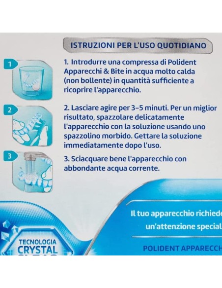 polident 30 compresse effervescenti - per la pulizia di apparecchi & bite: tuttocasashop.it: igiene e cura della persona