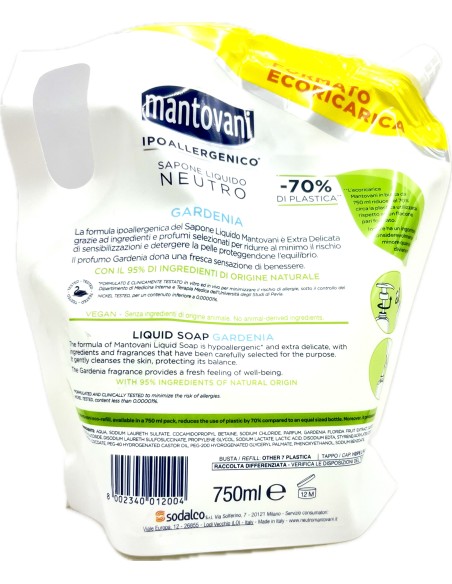 mantovani sapone sapone liquido - ecoricarica 750ml - classico: tuttocasashop.it: igiene e cura della persona