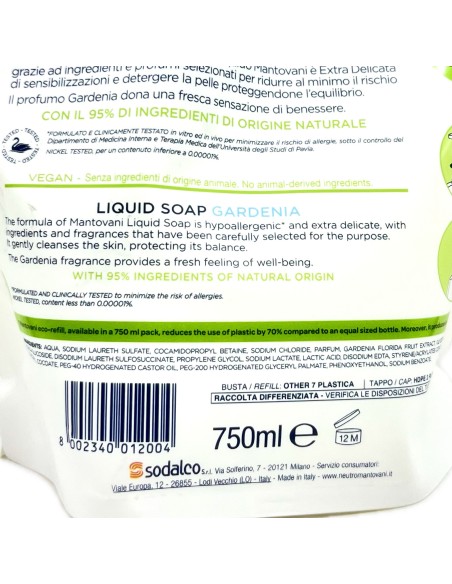 mantovani sapone sapone liquido - ecoricarica 750ml - classico: tuttocasashop.it: igiene e cura della persona