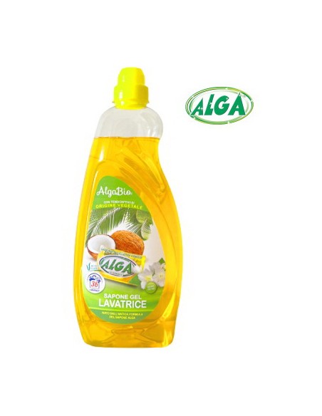 alga bio detersivo lavatrice gel - 36 lavaggi 1950ml - di origine vegetale: tuttocasashop.it: prodotti per bucato e tessuti
