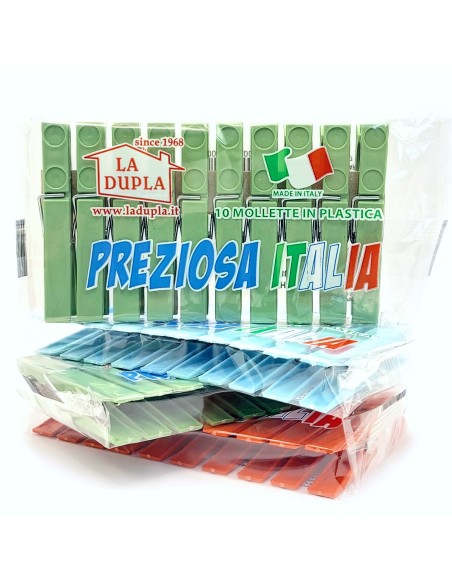 preziosa la dupla 10 pinze stendi bucato in plastica - made in italy: tuttocasashop.it: prodotti per bucato e tessuti