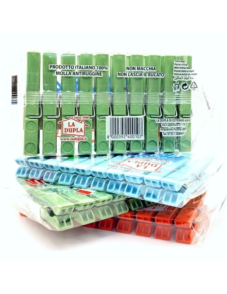 preziosa la dupla 10 pinze stendi bucato in plastica - made in italy: tuttocasashop.it: prodotti per bucato e tessuti