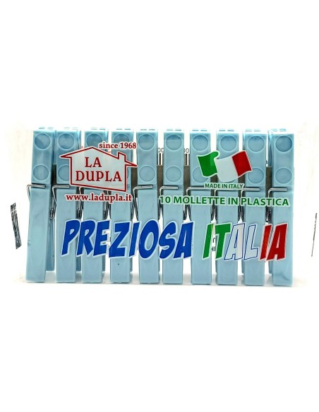 preziosa la dupla 10 pinze stendi bucato in plastica - made in italy: tuttocasashop.it: prodotti per bucato e tessuti