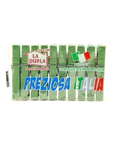 preziosa la dupla 10 pinze stendi bucato in plastica - made in italy: tuttocasashop.it: prodotti per bucato e tessuti
