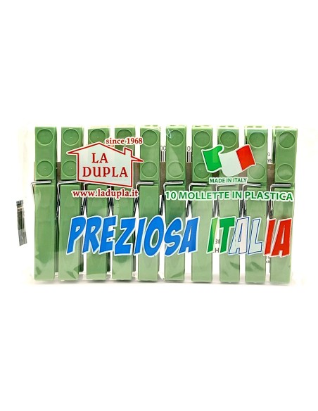 preziosa la dupla 10 pinze stendi bucato in plastica - made in italy: tuttocasashop.it: prodotti per bucato e tessuti