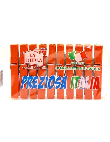 preziosa la dupla 10 pinze stendi bucato in plastica - made in italy: tuttocasashop.it: prodotti per bucato e tessuti