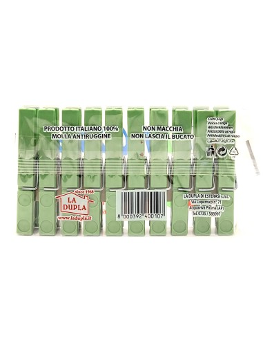 preziosa la dupla 10 pinze stendi bucato in plastica - made in italy: tuttocasashop.it: prodotti per bucato e tessuti
