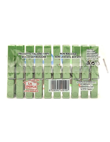 preziosa la dupla 10 pinze stendi bucato in plastica - made in italy: tuttocasashop.it: prodotti per bucato e tessuti
