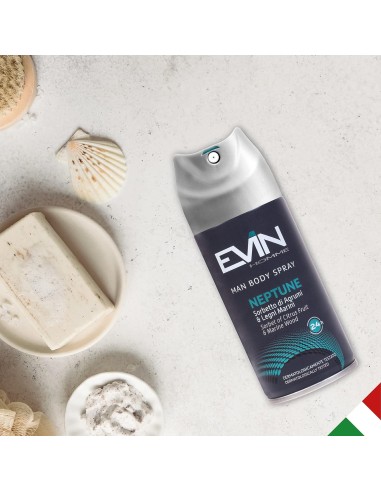 evin deodorante spray uomo 150ml - neptune sorbetto di agrumi e legni marini: tuttocasashop.it: igiene e cura della persona