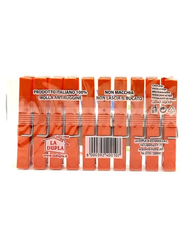 preziosa la dupla 10 pinze stendi bucato in plastica - made in italy: tuttocasashop.it: prodotti per bucato e tessuti