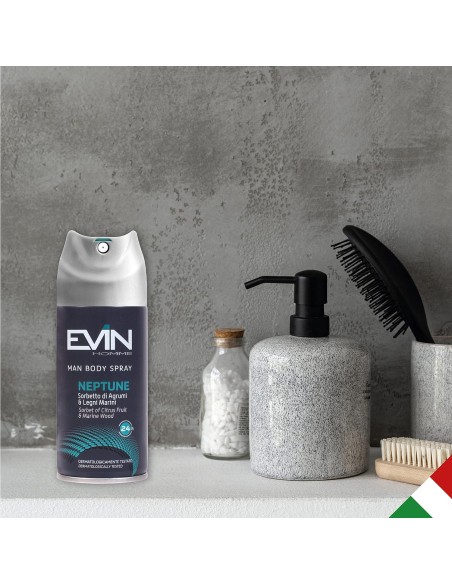 evin deodorante spray uomo 150ml - neptune sorbetto di agrumi e legni marini: tuttocasashop.it: igiene e cura della persona