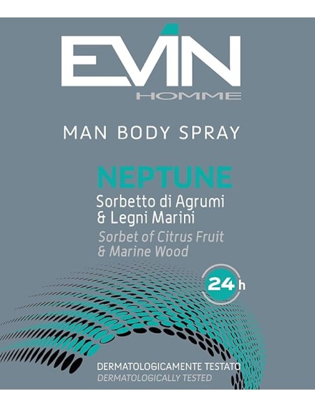 evin deodorante spray uomo 150ml - neptune sorbetto di agrumi e legni marini: tuttocasashop.it: igiene e cura della persona