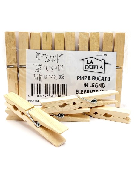 elefante la dupla 10 pinze stendi bucato in legno - extra resistenti: tuttocasashop.it: prodotti per bucato e tessuti