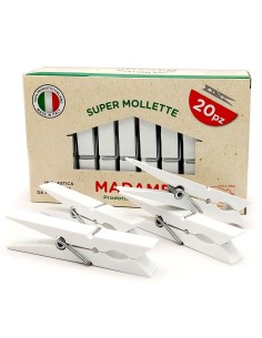 madame la dupla 20 pinze stendi bucato in plastica - bianche - made in italy: tuttocasashop.it: prodotti per bucato e tessuti
