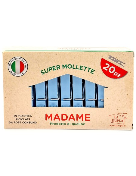madame la dupla 20 pinze stendi bucato in plastica colorate - made in italy: tuttocasashop.it: prodotti per bucato e tessuti