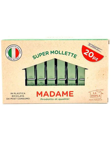 madame la dupla 20 pinze stendi bucato in plastica colorate - made in italy: tuttocasashop.it: prodotti per bucato e tessuti