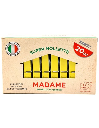 madame la dupla 20 pinze stendi bucato in plastica colorate - made in italy: tuttocasashop.it: prodotti per bucato e tessuti
