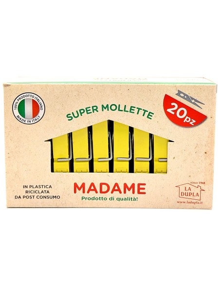 madame la dupla 20 pinze stendi bucato in plastica colorate - made in italy: tuttocasashop.it: prodotti per bucato e tessuti