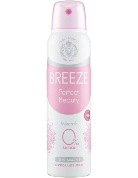 breeze deodorante spray - 150ml - perfect beauty - 0% alcool - zero macchie: tuttocasashop.it: igiene e cura della persona