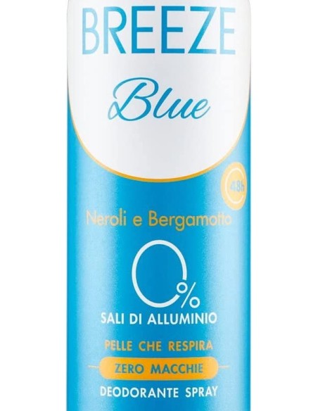 breeze deodorante spray - 150ml - blue - neroli e bergamotto - zero macchie: tuttocasashop.it: igiene e cura della persona
