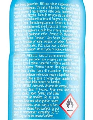 breeze deodorante spray - 150ml - blue - neroli e bergamotto - zero macchie: tuttocasashop.it: igiene e cura della persona