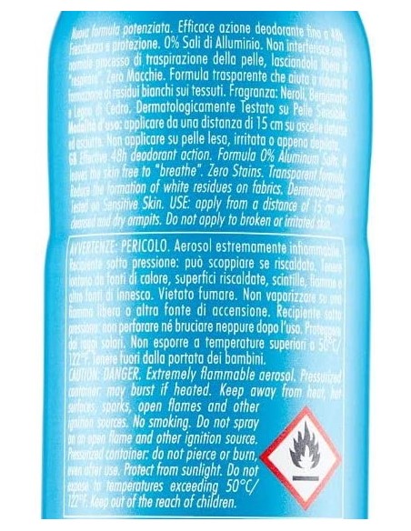 breeze deodorante spray - 150ml - blue - neroli e bergamotto - zero macchie: tuttocasashop.it: igiene e cura della persona