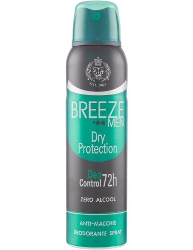 breeze deodorante spray - 150ml - men dry protection - zero alcool e macchie: tuttocasashop.it: igiene e cura della persona