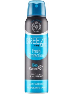 breeze deodorante spray - 150ml - men fresh protection - 48h - zero macchie: tuttocasashop.it: igiene e cura della persona