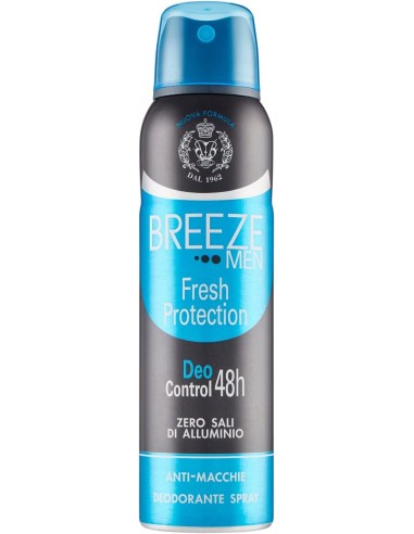 breeze deodorante spray - 150ml - men fresh protection - 48h - zero macchie: tuttocasashop.it: igiene e cura della persona