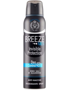 breeze deodorante spray - 150ml - men invisible protection - anti macchie: tuttocasashop.it: igiene e cura della persona