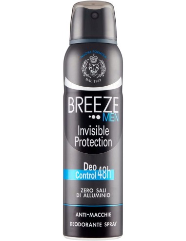 breeze deodorante spray - 150ml - men invisible protection - anti macchie: tuttocasashop.it: igiene e cura della persona